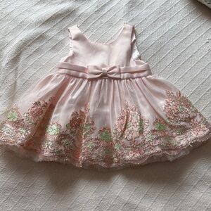 Pink Floral Embroidered Dress